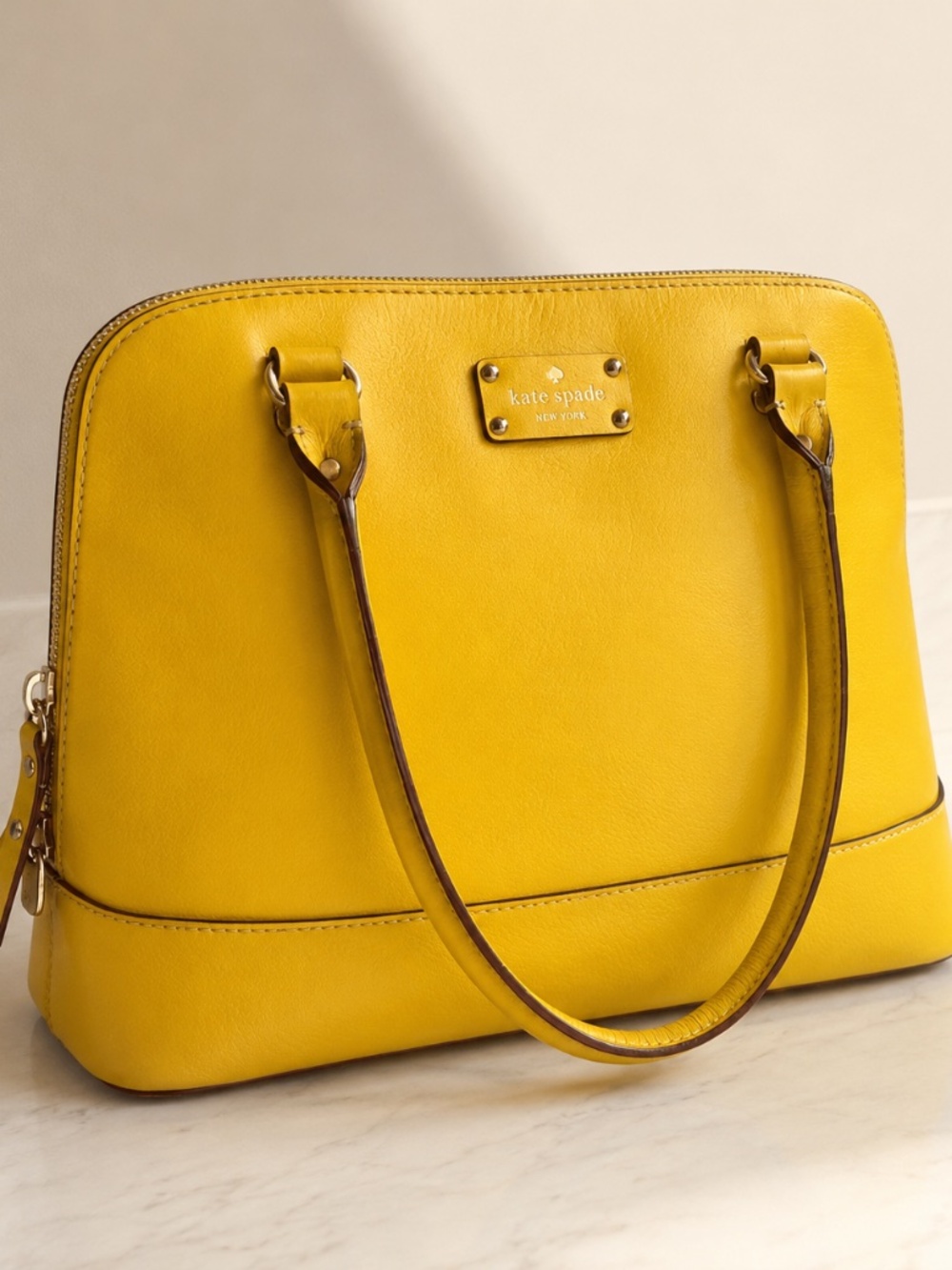 Kate Spade New York Rachelle Wellesley Yellow Leather Tote